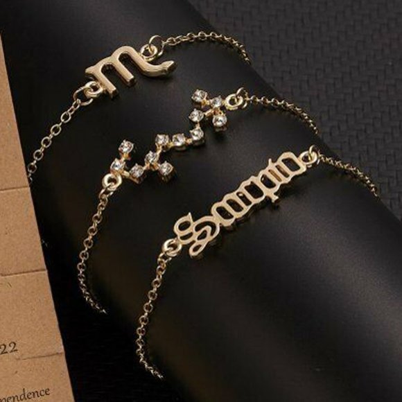 🆕Scorpio 3-Piece Dainty Layer Chain Bracelets - Picture 1 of 4